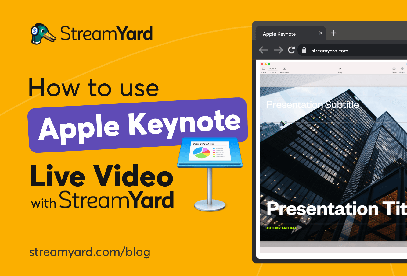 Learn how to use Apple Keynote Live with StreamYard to multistream your live video presentations across different channels.
