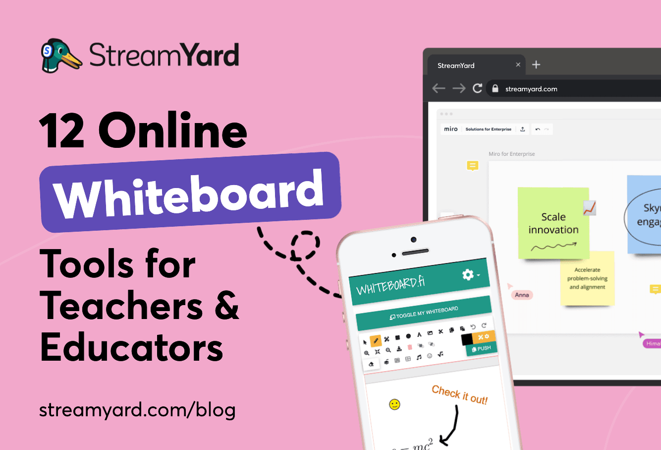 Here are our top picks for online whiteboard tools for teaching to make your live streams more engaging and interactive.
