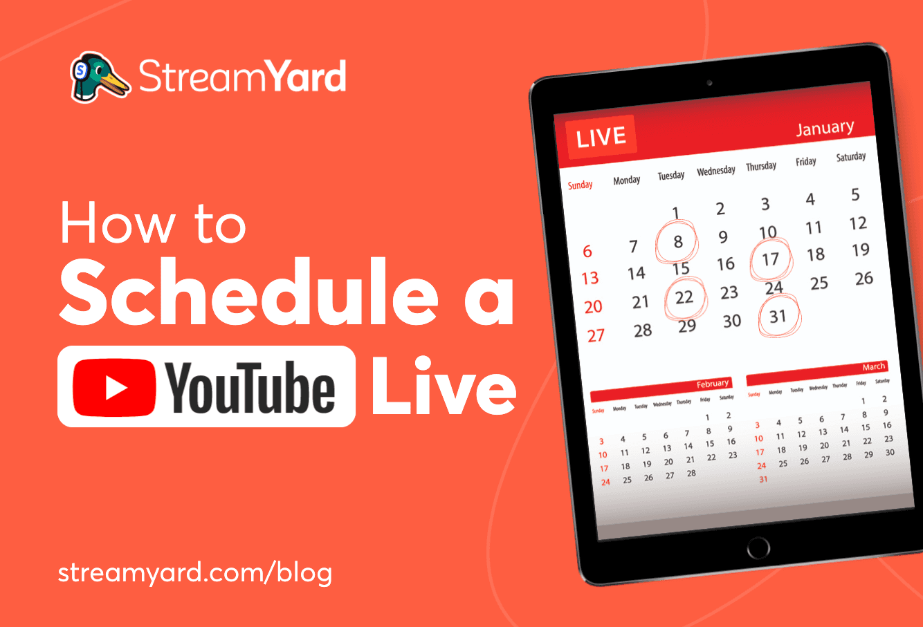 Learn how to schedule a YouTube Live on StreamYard in a few simple steps.