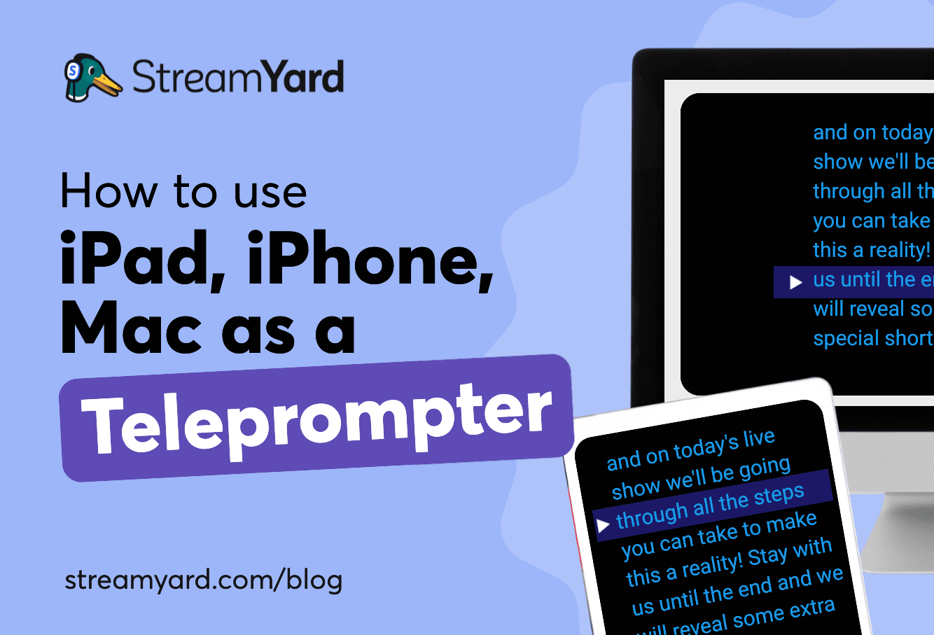 Learn how to use an iPad, iPhone, Mac as a teleprompter and maintain eye contact with your audience as you go on-screen.