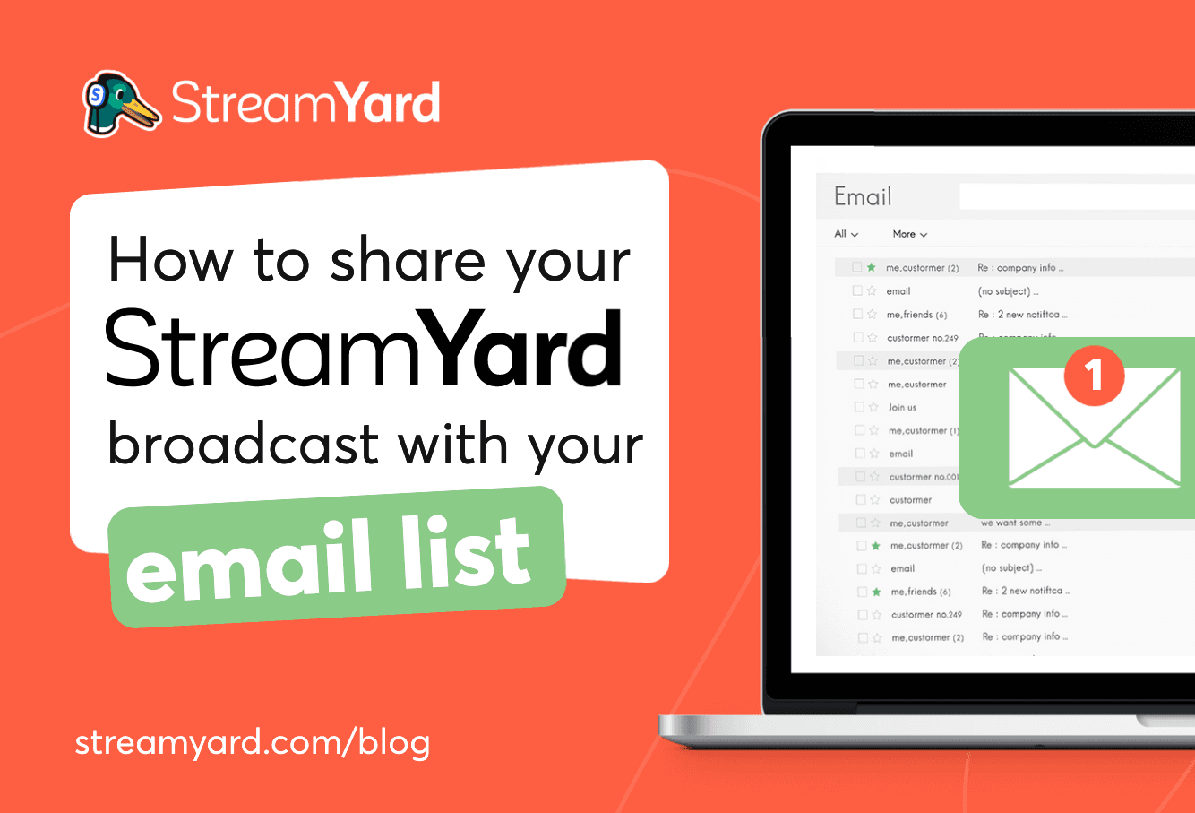 Learn how to share your StreamYard broadcast with your email list to grow your viewership.