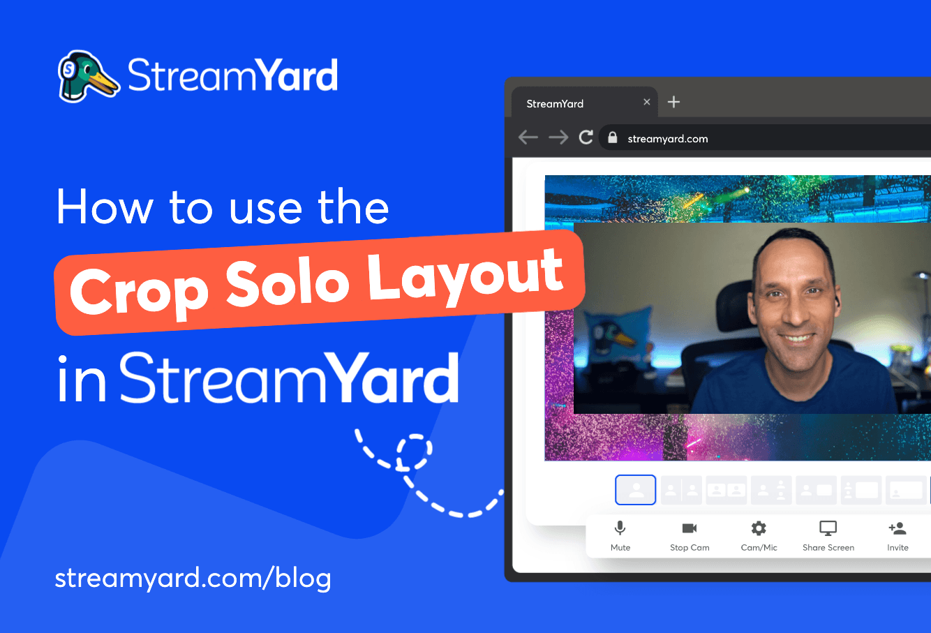 Check out how to use the cropped solo layout in StreamYard and use it for branding as well as enhancing your live video’s aesthetics.