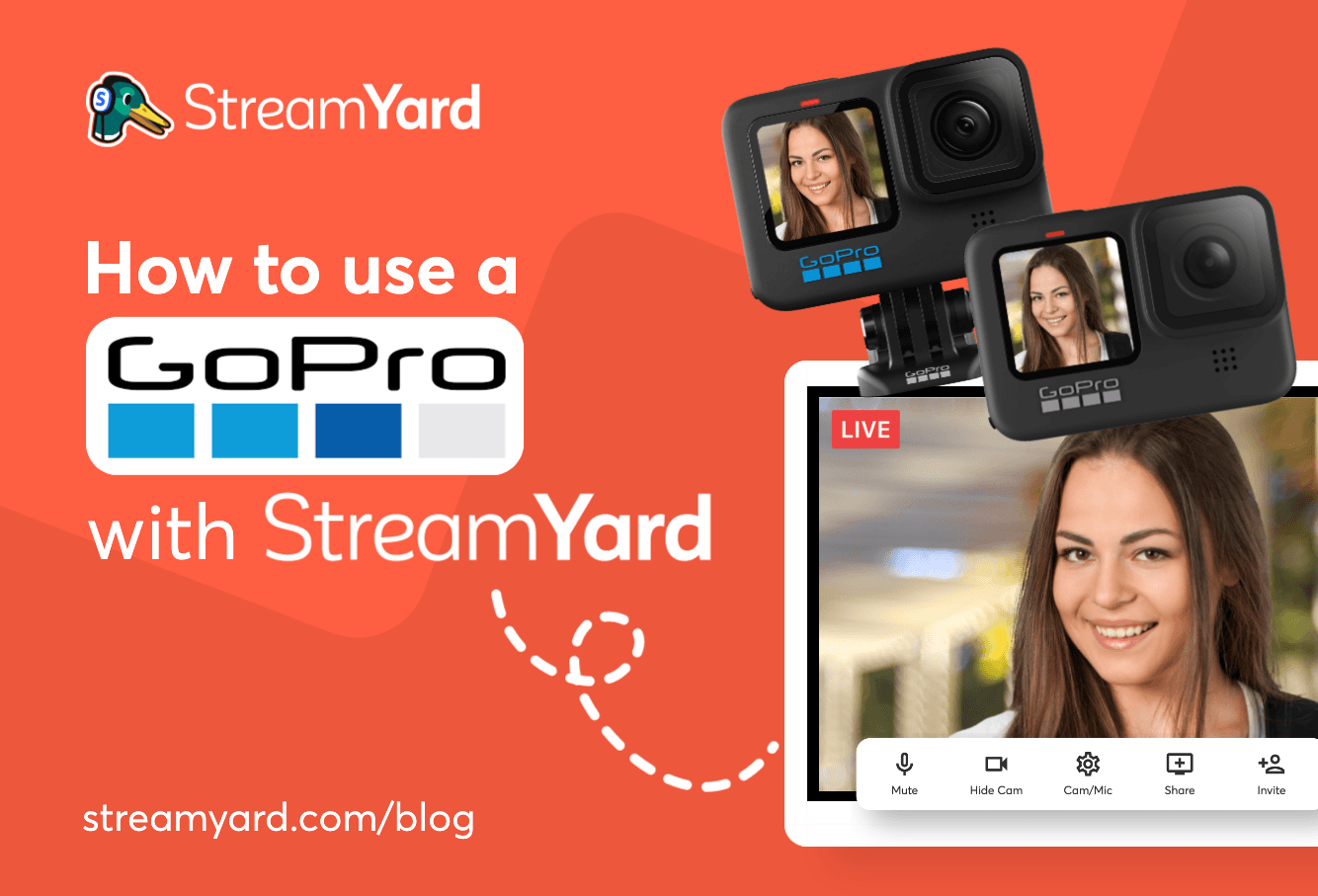 Learn how to use a GoPro as a webcam with StreamYard and get double duty from your GoPro camera by creating stunning live broadcasts.