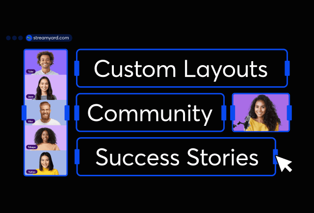 Discover 4 ways to use StreamYard's custom layouts for captivating live streams, with community success stories showcasing how personalization can transform your content and engage your audience.